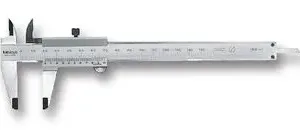MITUTOYO 530-118 Vernier Caliper, 8"/200mm, 0.02mm Resolution, 0.02mm Graduation